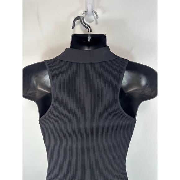 Babaton Ribbed Sculpt Knit Mini Dress Black Size Small BodyCon - Picture 10 of 11